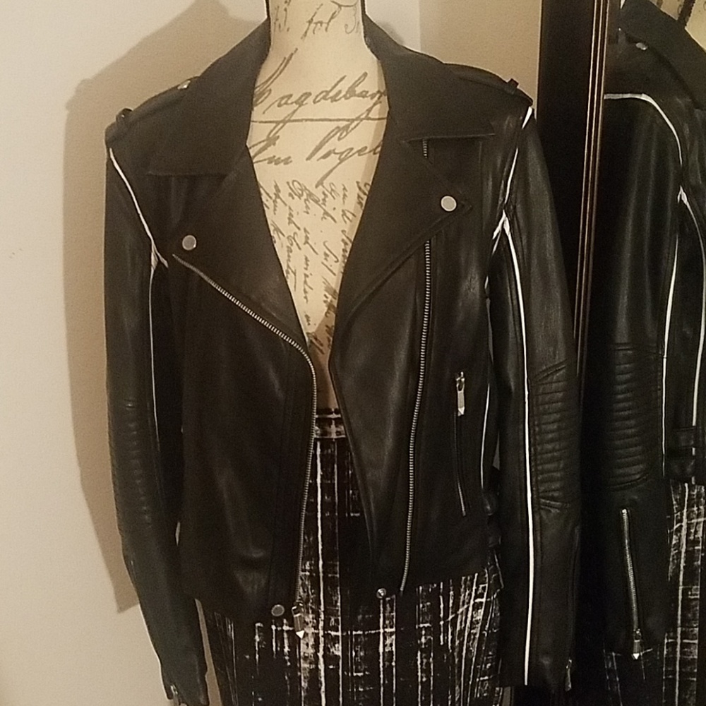 BCBG MAXAZRIA Faux Leather Moto Jacket